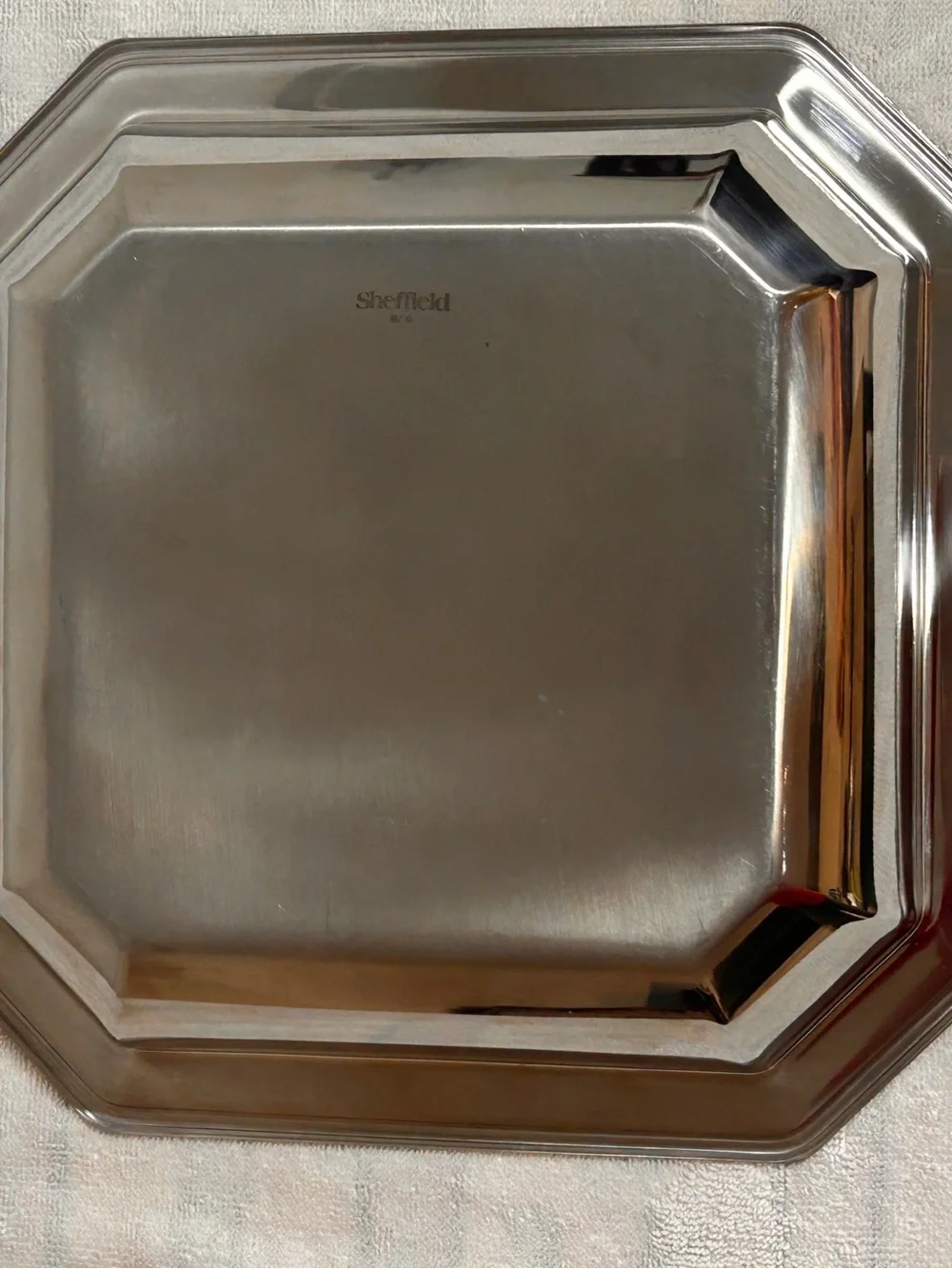 Vtg Sheffield Italy” 18/10 Stainless Steel Octagonal Serving Bowl Dish 10.5